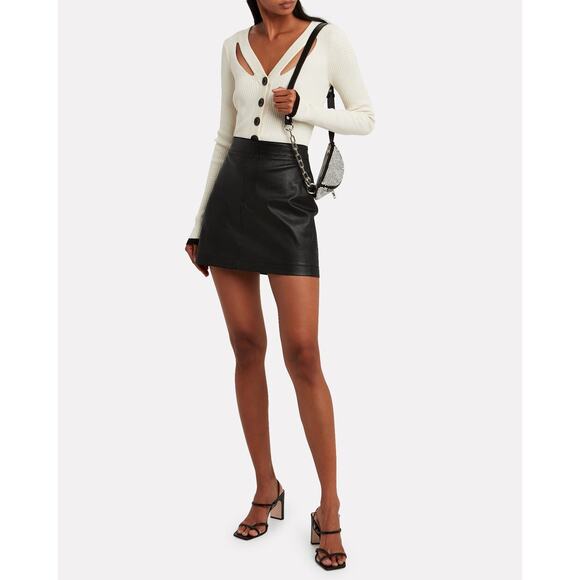 Helmut Lang core stretch leather mini‎ skirt Size 10 - Picture 1 of 8
